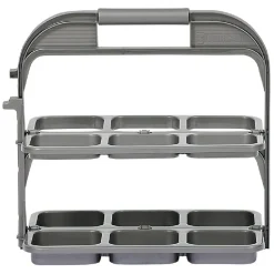 Gifi Range bouteille pliable gris 6 emplacements Outlet