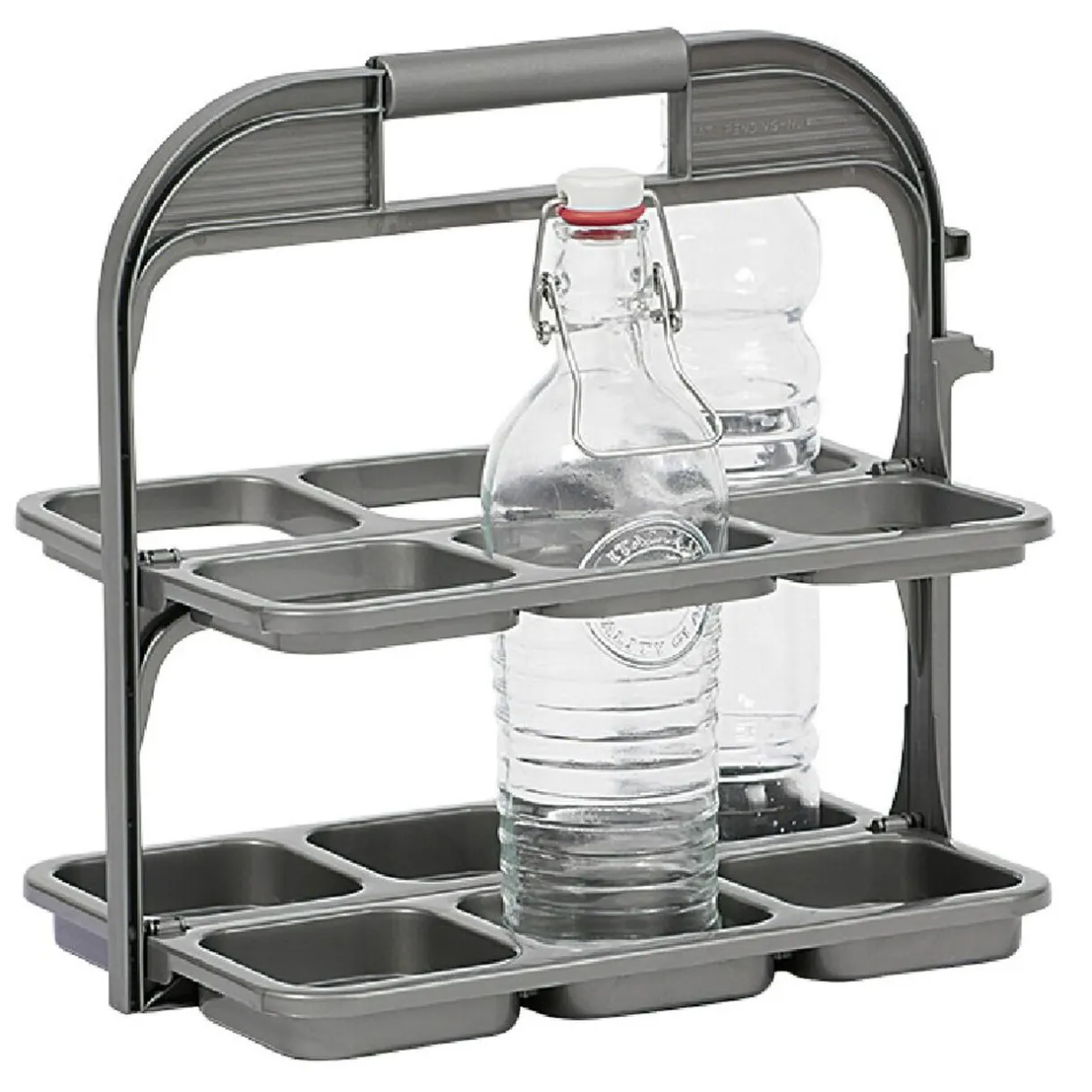 Gifi Range bouteille pliable gris 6 emplacements Outlet