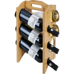 Gifi Range bouteille vertical 6 emplacements bambou 40x20xH17,8cm New