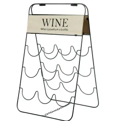 Gifi Range bouteilles 9 compartiments métal noir bois design Wine Outlet