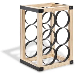 Gifi Range bouteilles x6 noir et bois Sale