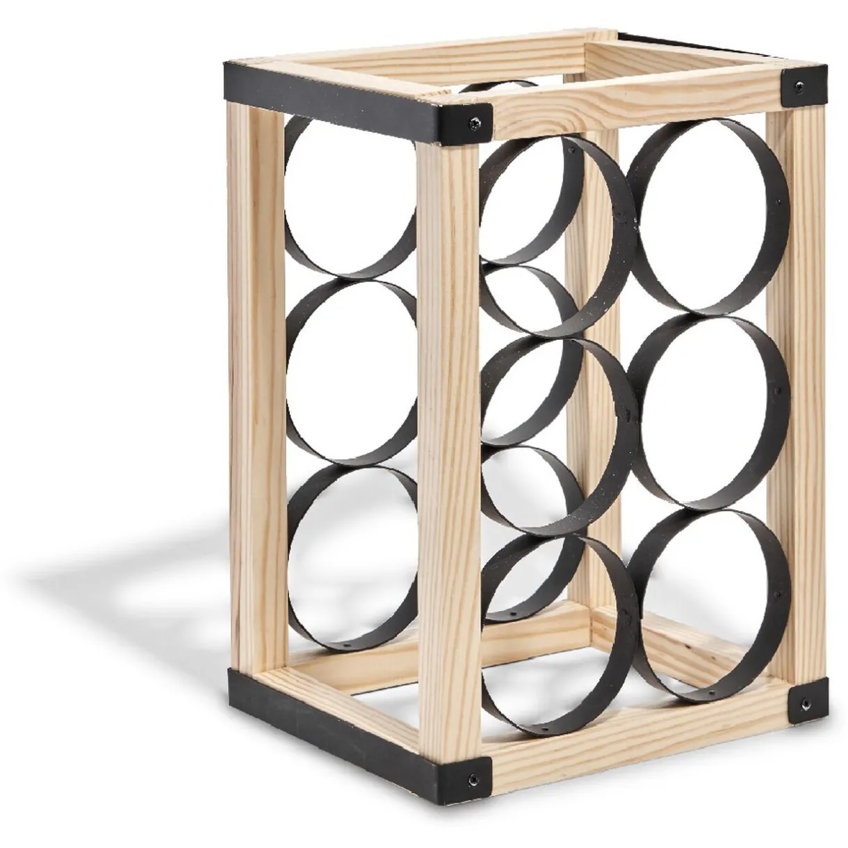 Gifi Range bouteilles x6 noir et bois Sale