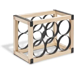Gifi Range bouteilles x6 noir et bois Sale