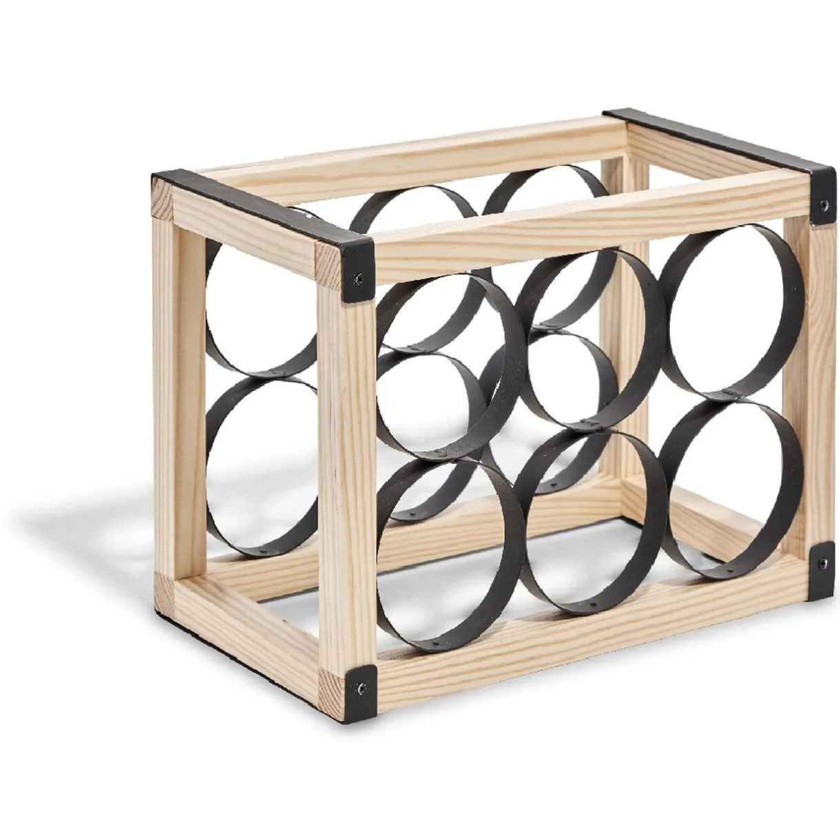 Gifi Range bouteilles x6 noir et bois Sale
