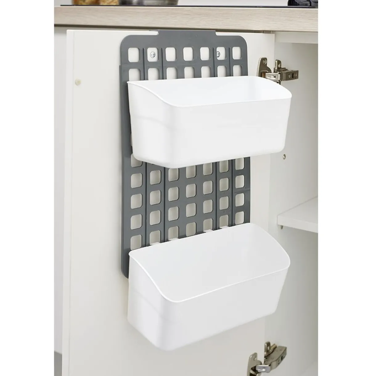 Gifi Rangement de porte ajustable gris