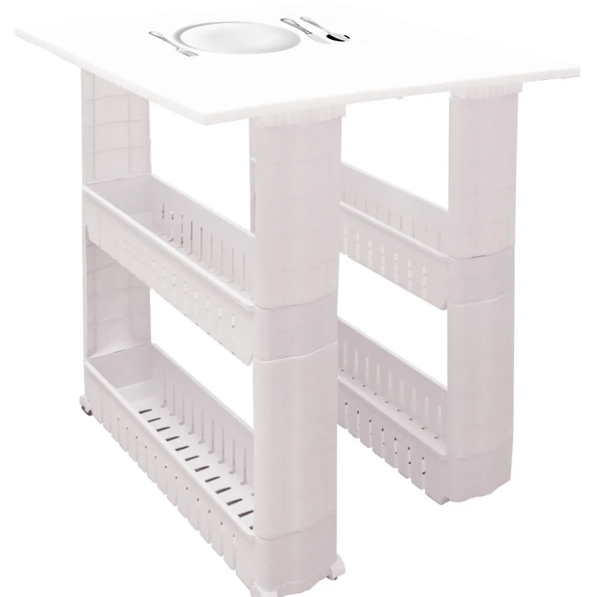 Gifi Resserre 2en1 avec fonction table blanc Hot