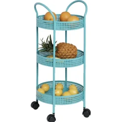 Gifi Resserre légumes à roulettes bleu turquoise Online