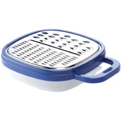 Gifi Râpe avec récipient en inox et plastique bleu Sale