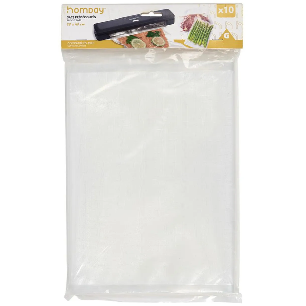 Gifi Sac de conservation alimentaire pré-découpé 28x40cm 10 sacs - Taille L Discount