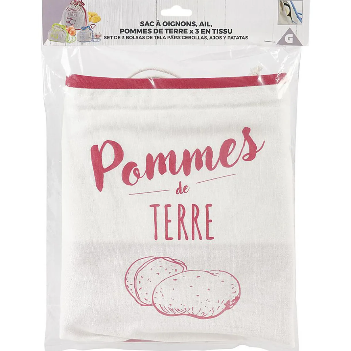 Gifi Sac de conservation x3 pour ails oignons pommes de terre Clearance