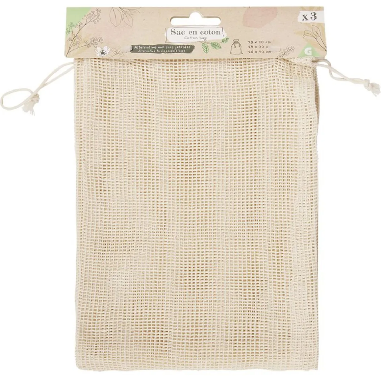 Gifi Sac en coton blanc x3 Hot