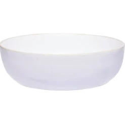 Gifi Saladier en faïence blanc avec liseré crème