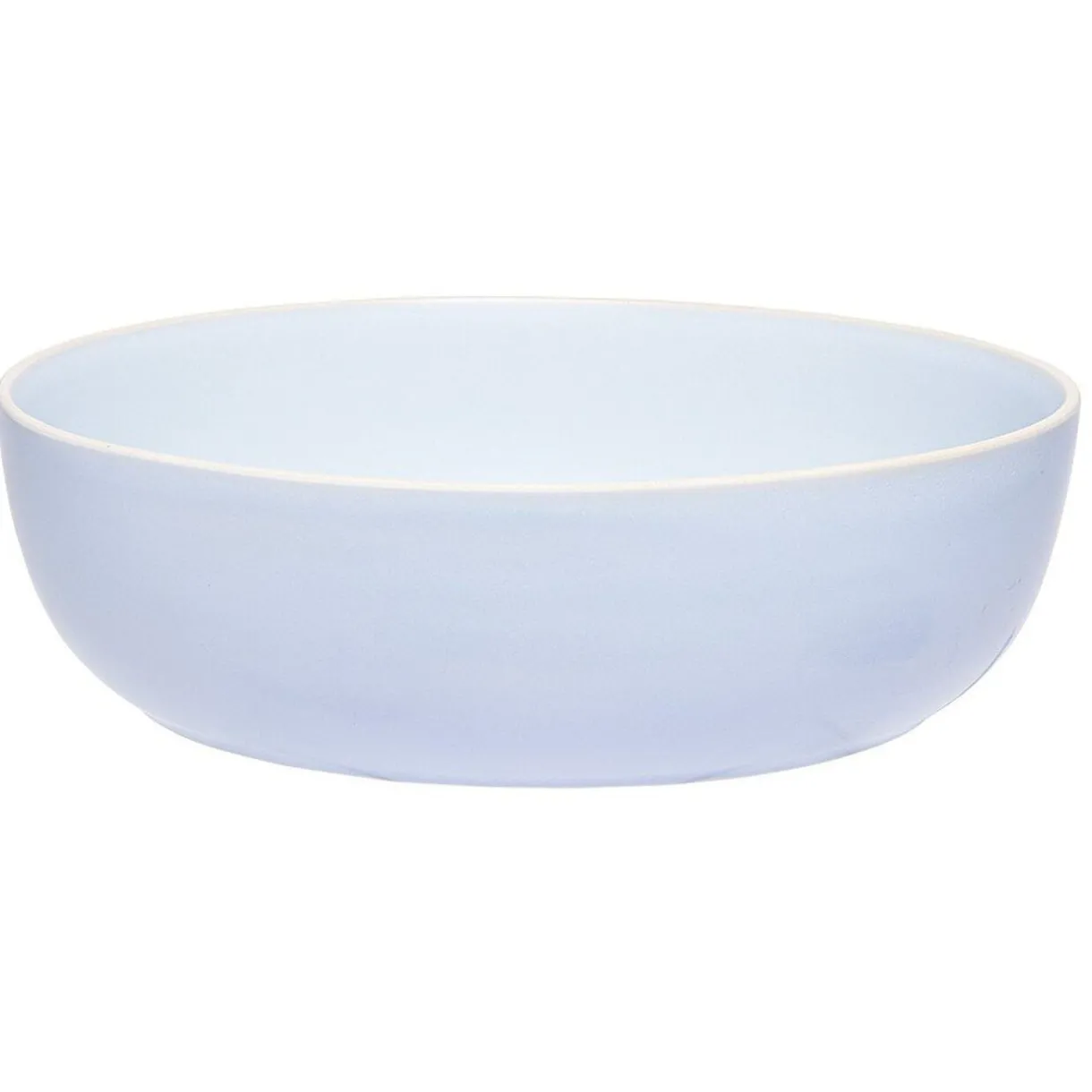 Gifi Saladier en faïence bleu turquoise avec liseré crème