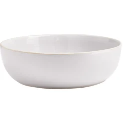 Gifi Saladier en faïence gris avec liseré crème