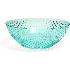 Gifi Saladier en plastique bleu effet martelé