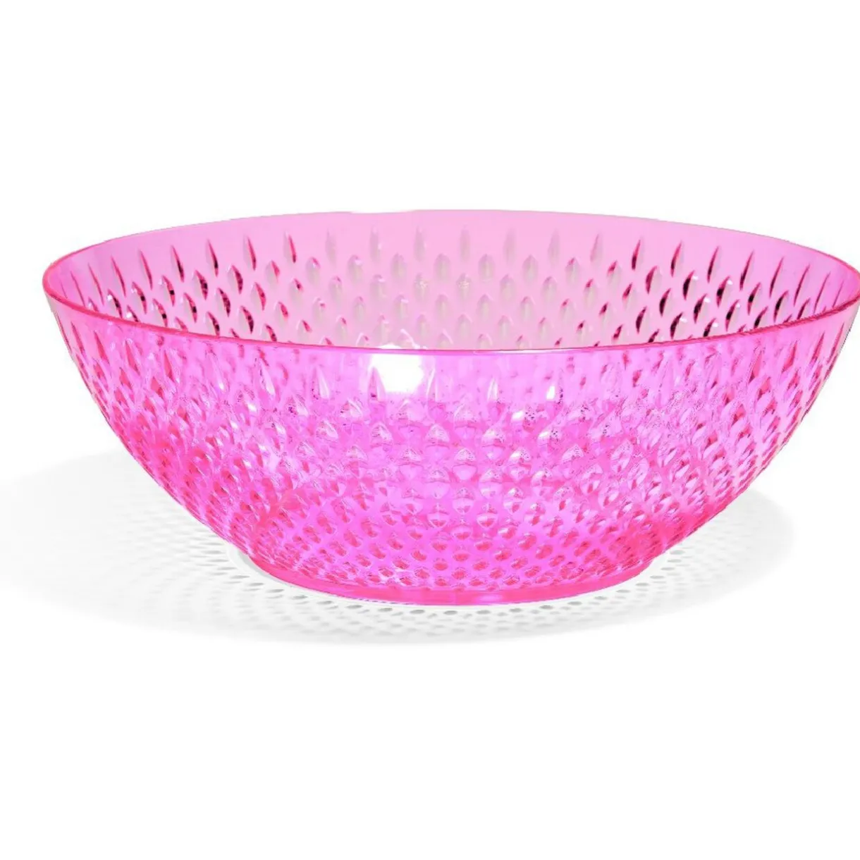 Gifi Saladier en plastique rose effet martelé
