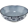 Gifi Saladier en porcelaine décor blanc et bleu