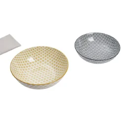 Gifi Saladier en porcelaine motif graphique coloré x2