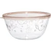 Gifi Saladier en verre avec couvercle Ø22xH10,5 cm 2 L