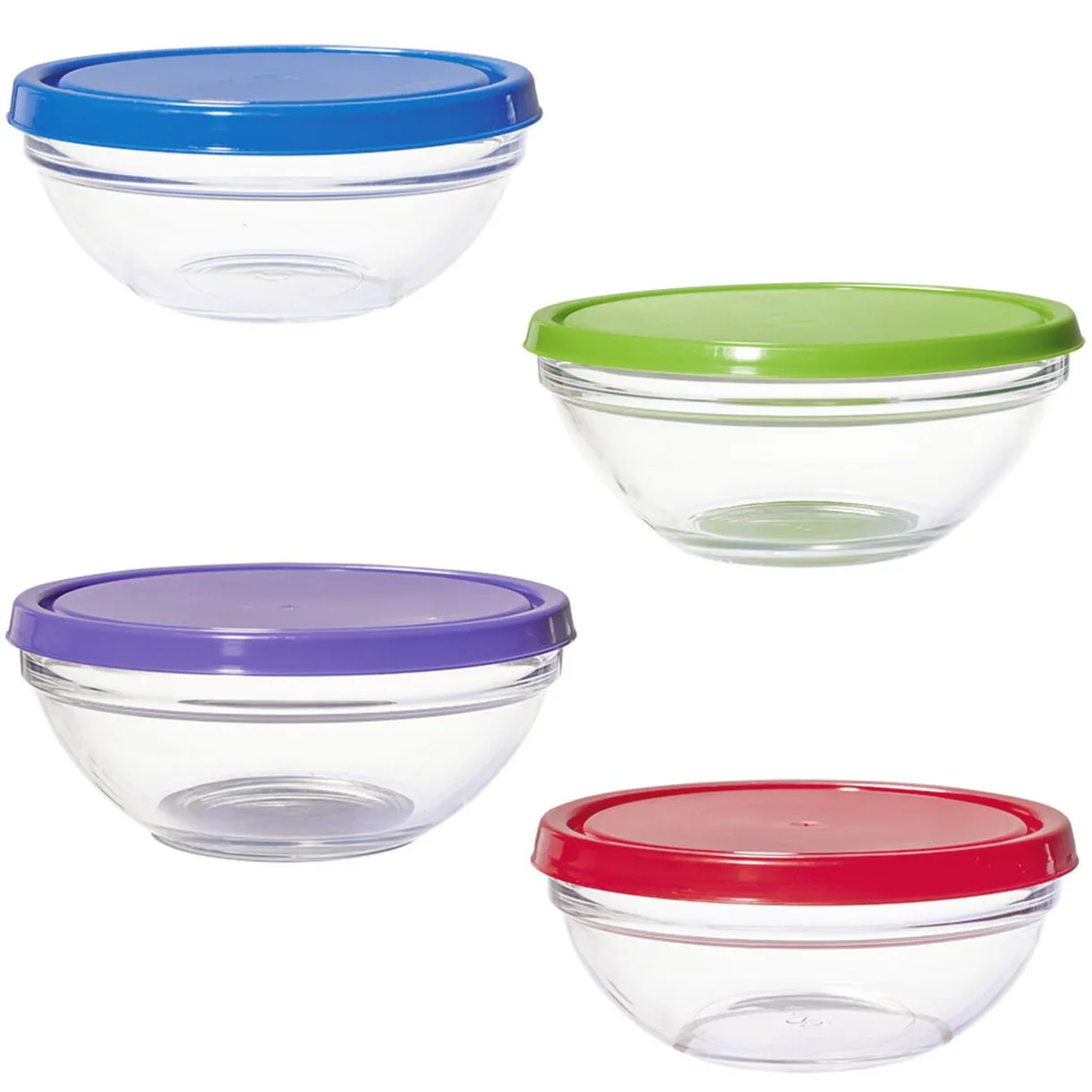 Gifi Saladier en verre x4 avec couvercle