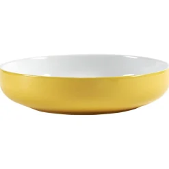 Gifi Saladier faïence bicolore jaune et blanc Ø25xH6cm