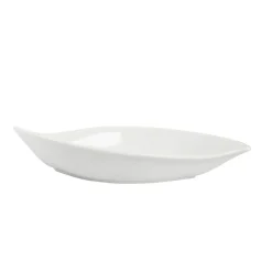 Gifi Saladier forme feuille porcelaine uni blanc Hot