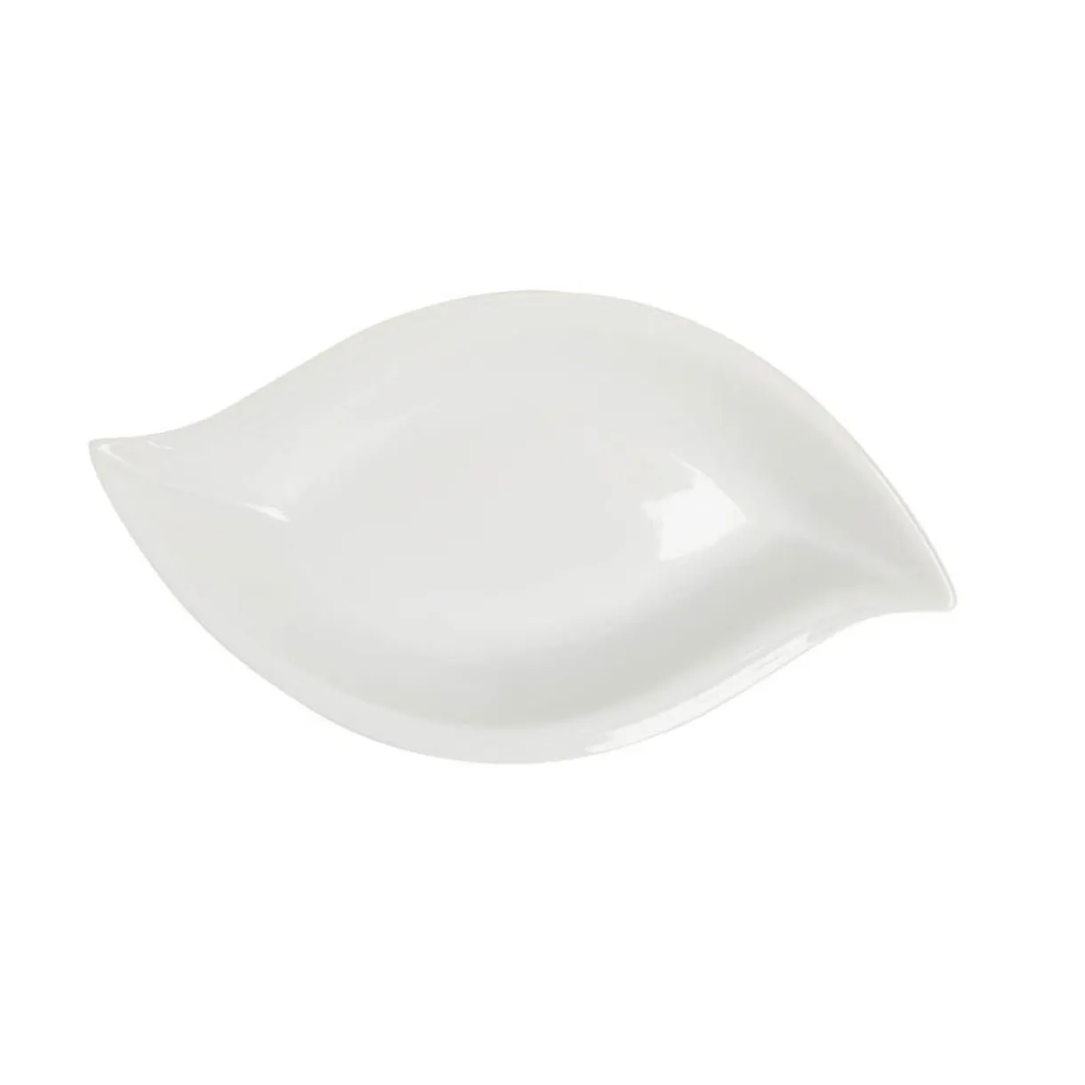 Gifi Saladier forme feuille porcelaine uni blanc Hot