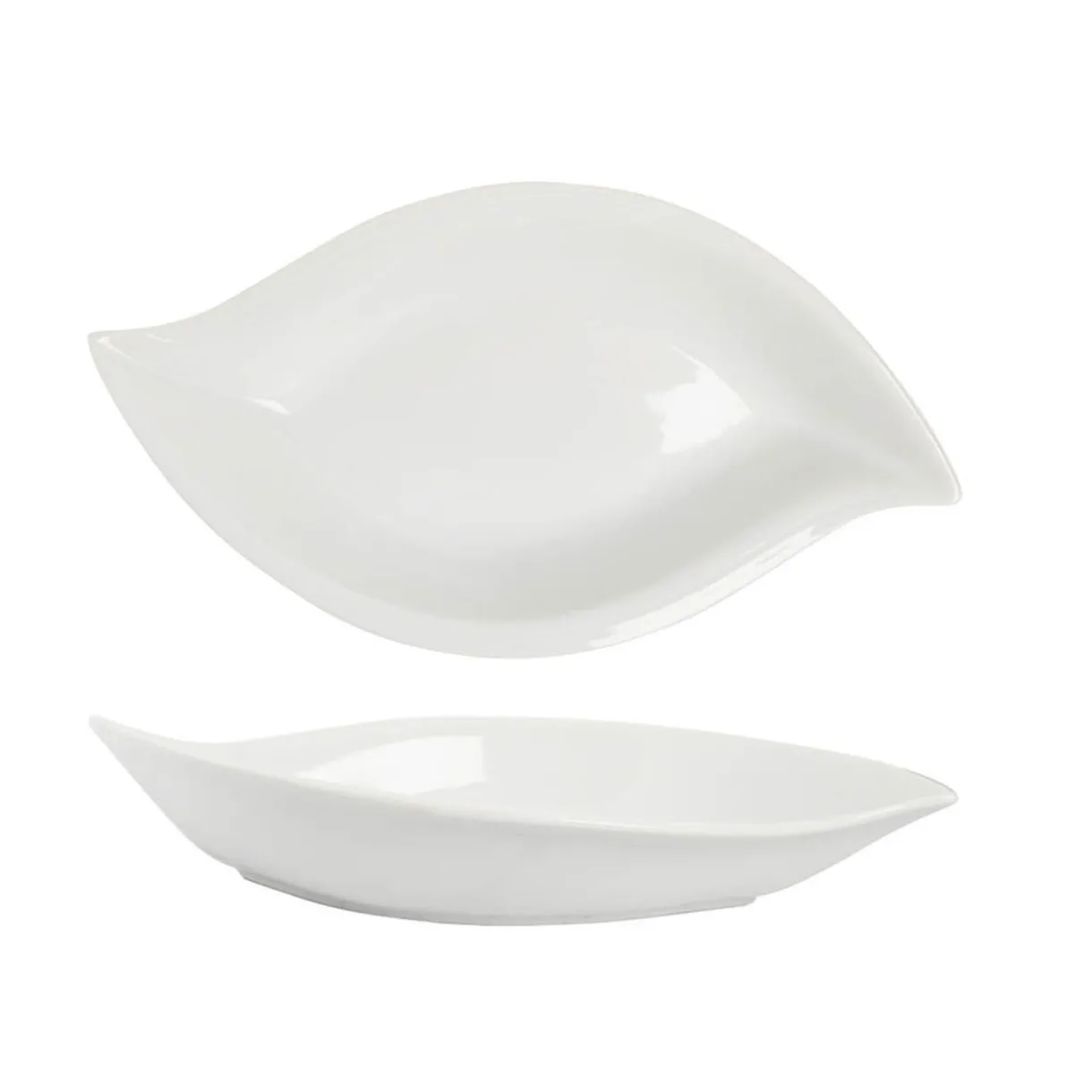 Gifi Saladier forme feuille porcelaine uni blanc Hot