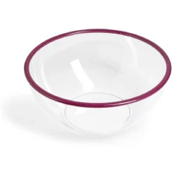Gifi Saladier plastique transparent bordure colorée Ø28xH12cm - 3 coloris Hot