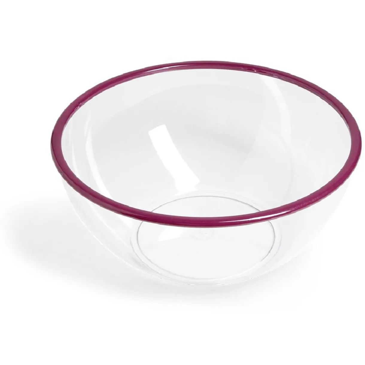 Gifi Saladier plastique transparent bordure colorée Ø28xH12cm - 3 coloris Hot