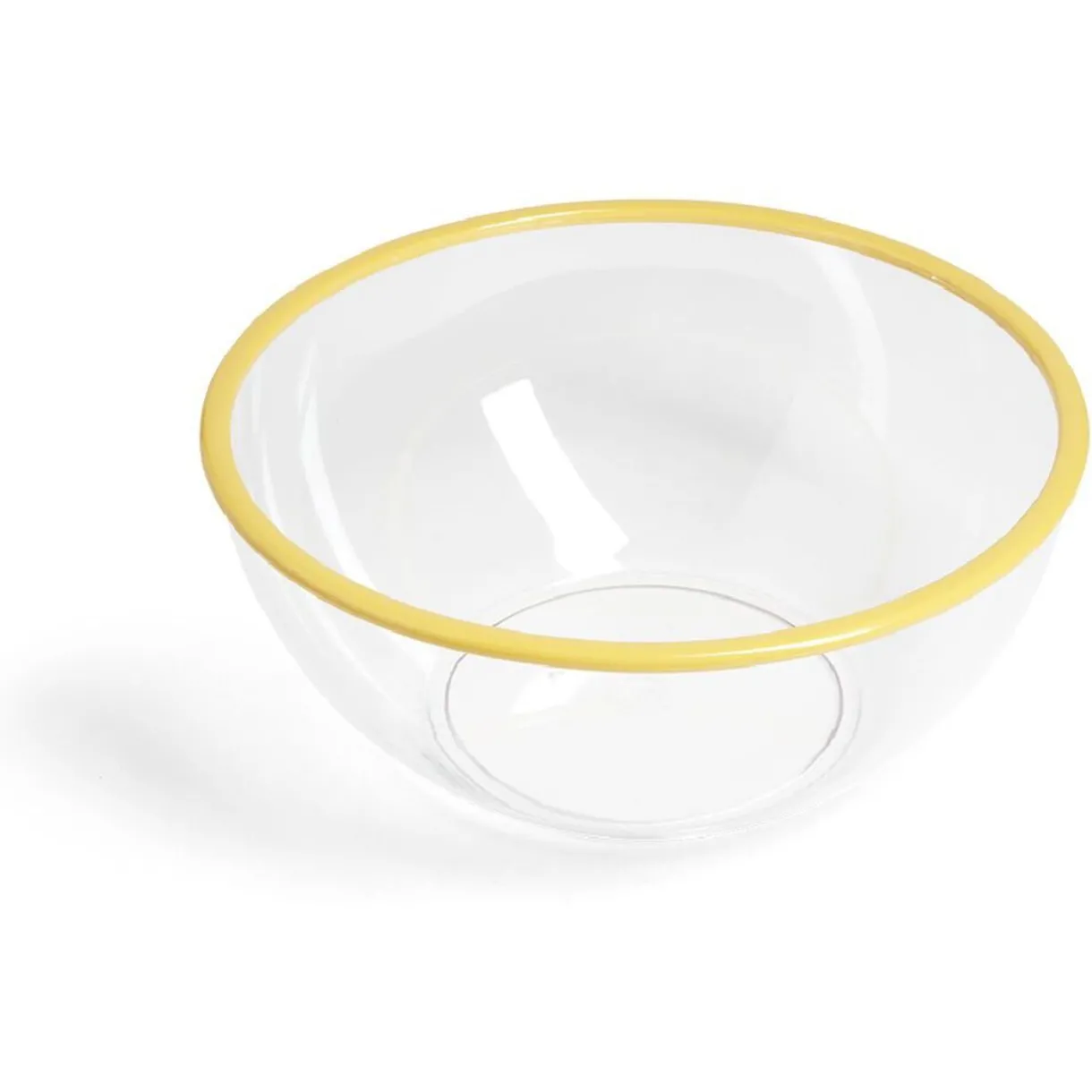 Gifi Saladier plastique transparent bordure colorée Ø28xH12cm - 3 coloris Hot