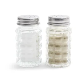 Gifi Salière et poivrière de table en verre et inox 50ml Discount