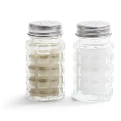 Gifi Salière et poivrière de table en verre et inox 50ml Discount