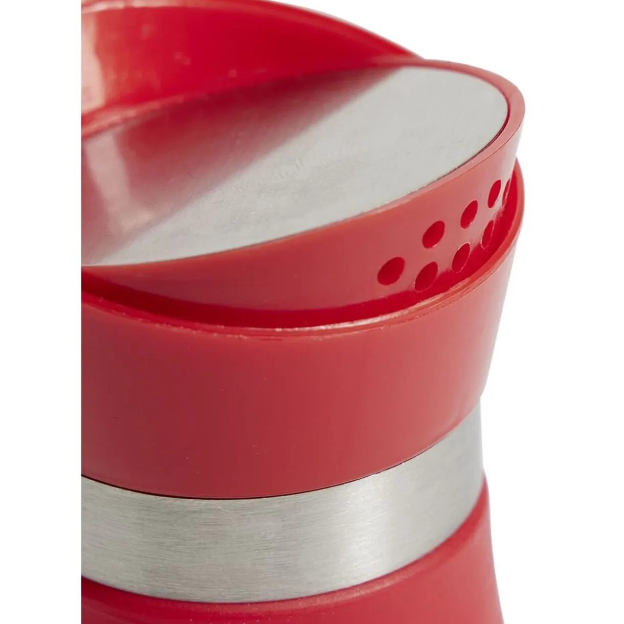 Gifi Salière et poivrière 130ml verre et plastique rouge New