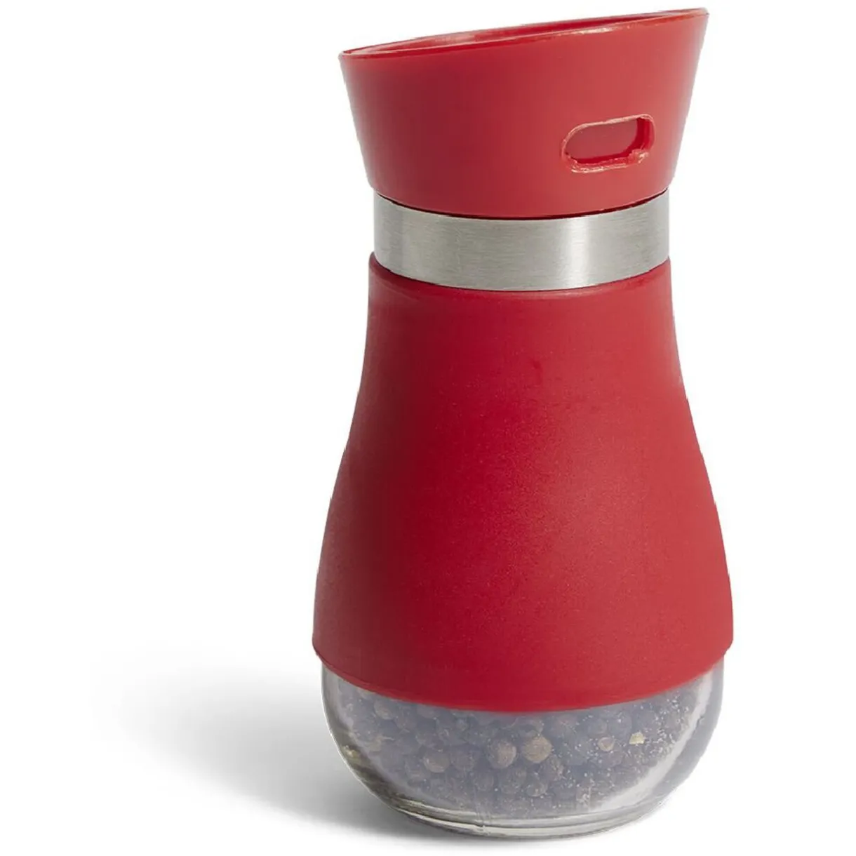 Gifi Salière et poivrière 130ml verre et plastique rouge New