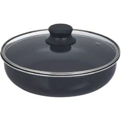 Gifi Sauteuse aluminium noir avec couvercle verre et poignée amovible Ø24cm Clearance