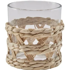 Gifi Service à boisson verre osier tressé naturel Discount
