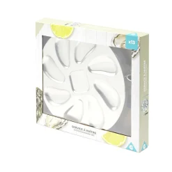 Gifi Service à huitres en inox 13 pièces avec couteau/fourchettes/assiettes Online