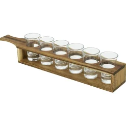 Gifi Service à shooter 6 verres avec support bois