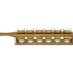 Gifi Service à shooter 6 verres avec support bois