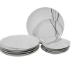 Gifi Service à vaisselle 12 pièces porcelaine blanche
