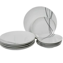 Gifi Service à vaisselle 12 pièces porcelaine blanche