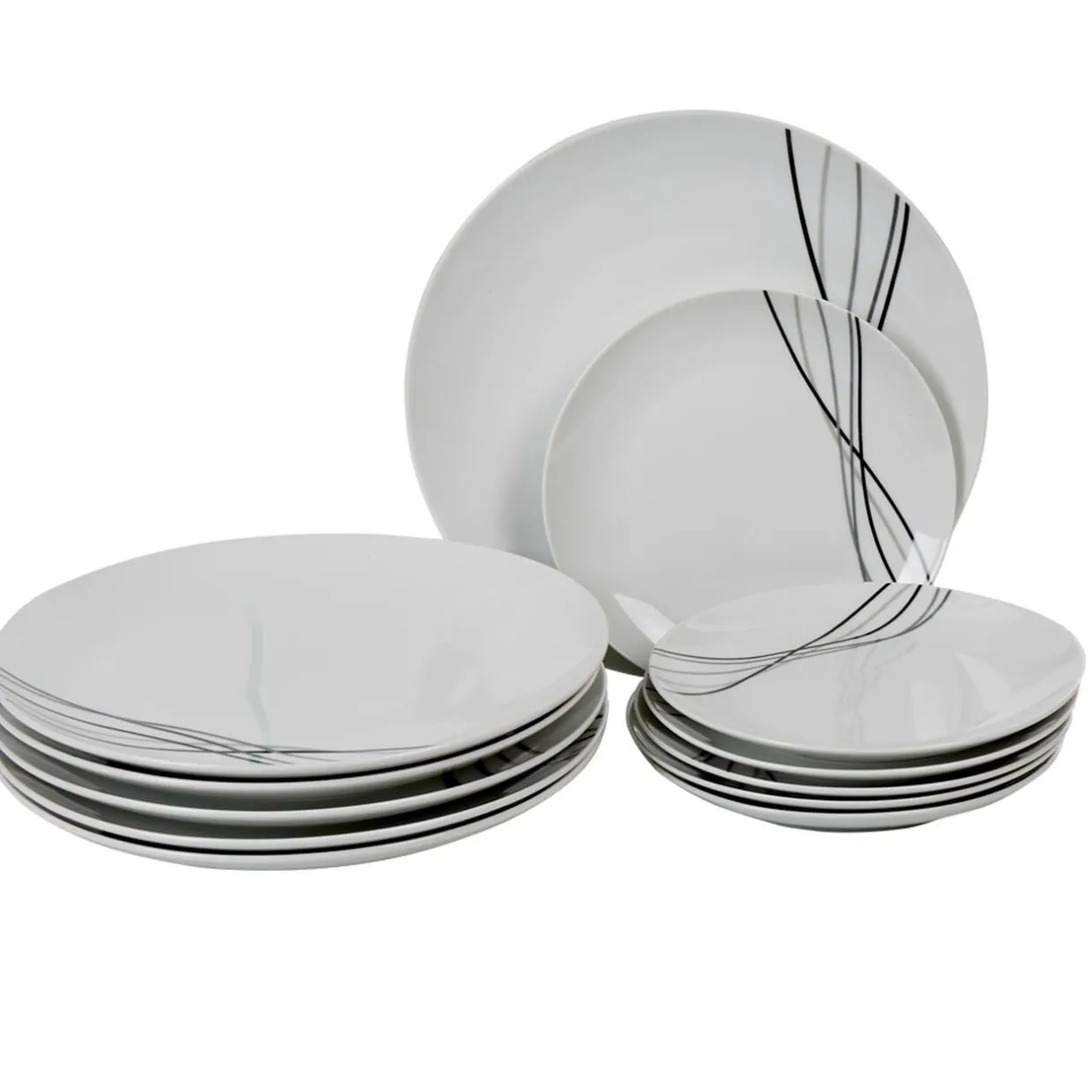 Gifi Service à vaisselle 12 pièces porcelaine blanche