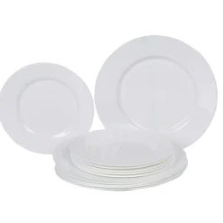 Gifi Service à vaisselle 12 pièces verre blanche Discount