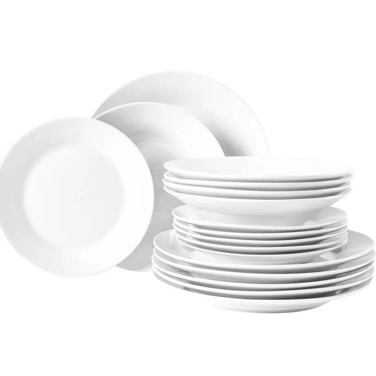 Gifi Service à vaisselle blanc rond 18 pièces Hot