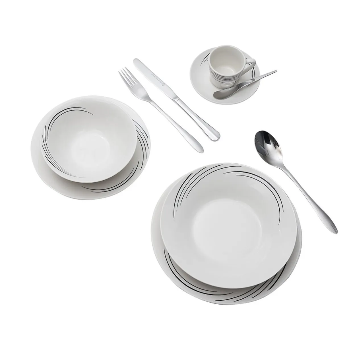 Gifi Service à vaisselle en porcelaine 48 pièces