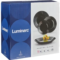 Gifi Service à vaisselle Luminarc Harena noir 18 pièces Best