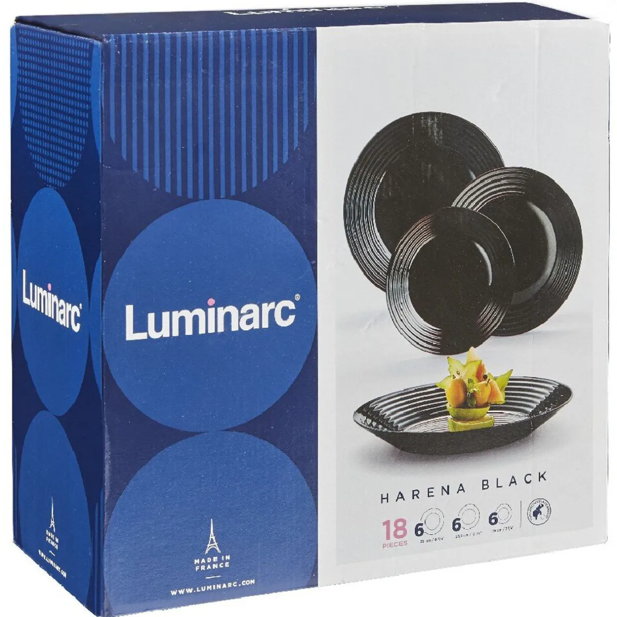 Gifi Service à vaisselle Luminarc Harena noir 18 pièces Best