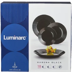 Gifi Service à vaisselle Luminarc Harena noir 18 pièces Best