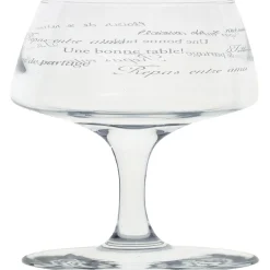 Gifi Service à verre transparent avec inscriptions phrases x12